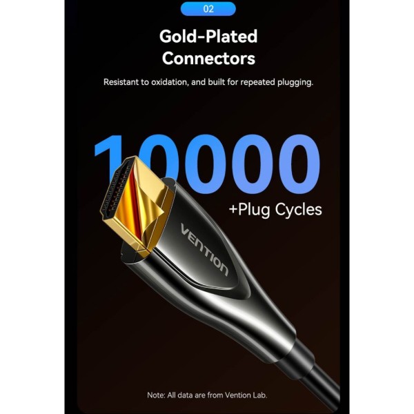 Фото - Кабель HDMI Vention HDMI M - M, 70.0м, V2.0, Optical 4K 60Гц Black Zinc Alloy (ALSBAX)