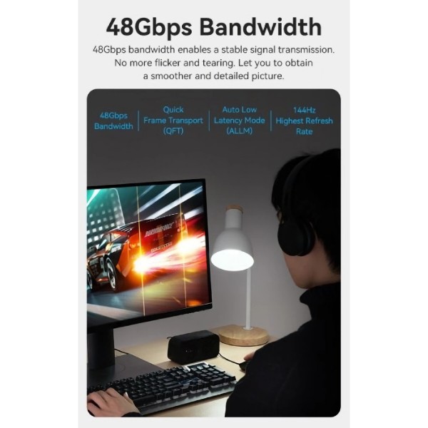 Фото - Кабель HDMI Vention HDMI M - M, 80.0 м, V2.0, Optical 8K 60Гц 18Gbps Dolby 7.1 PVC Black Zinc Alloy (ALBBAF)