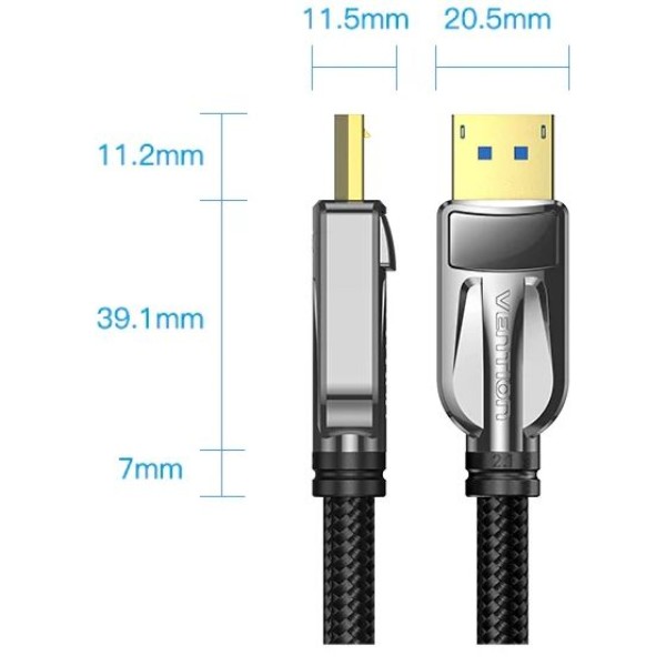 Фото - Кабель Vention DisplayPort M - M 1 м V2.1 16K Black (HGABF)