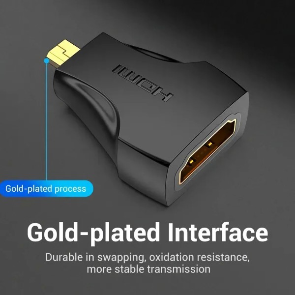 Фото - Перехідник HDMI Vention Micro HDMI M - HDMI F, PVC black (AITB0)