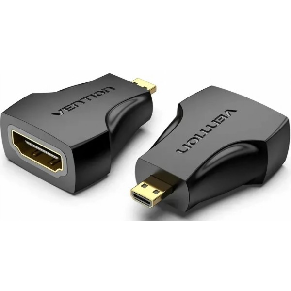 Фото - Перехідник HDMI Vention Micro HDMI M - HDMI F, PVC black (AITB0)