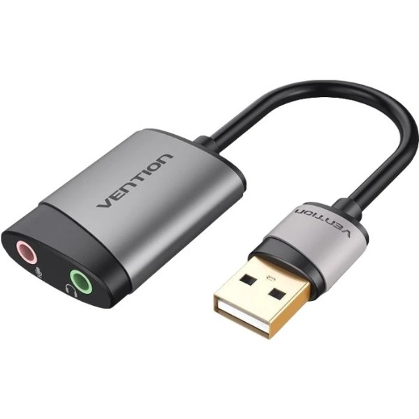 Фото - Звукова карта Vention USB AUX jack, 2*TRRS (Mic + Ear) 0.15м (CDKHB)
