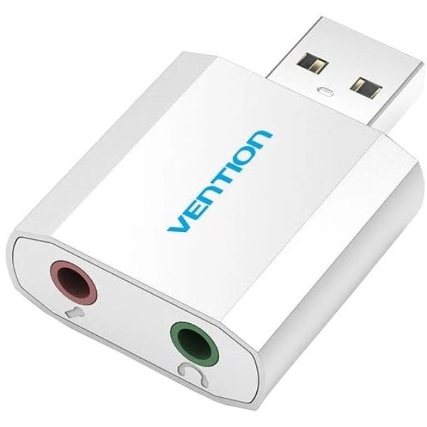 Фото - Звуковая карта Vention USB AUX jack, 2*TRS (Mic + Ear), Aluminum alloy (VAB-S13)