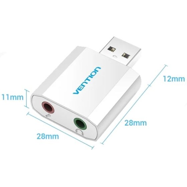 Фото - Звуковая карта Vention USB AUX jack, 2*TRS (Mic + Ear), Aluminum alloy (VAB-S13)