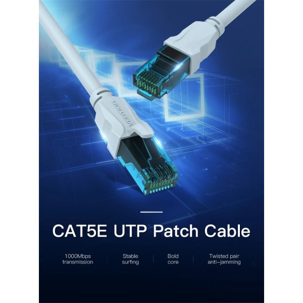 Фото - Кабель патч-корд Vention UTP Cat.5e 0.75 м Blue (VAP-A10-S075)