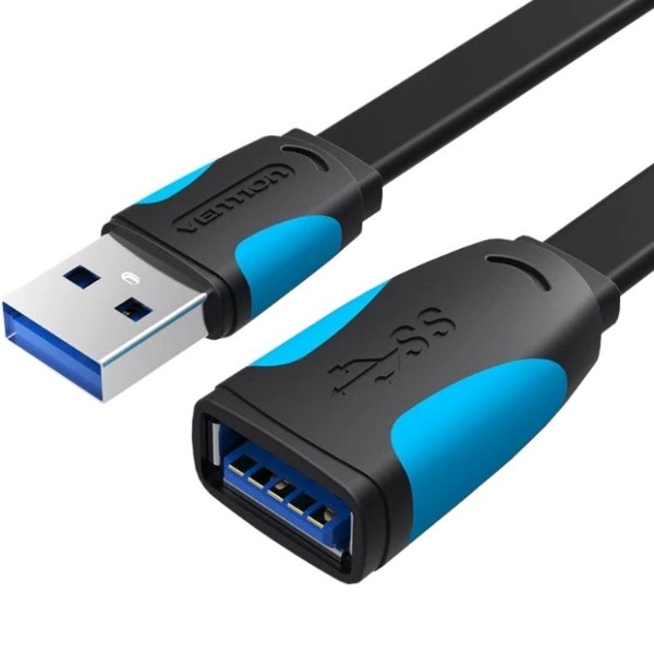 Фото - Кабель USB Type-A - USB Type-A Vention USB 3.0 AM-AF, 1.5м, Flat design, Nickel Plating PVC (VAS-A13-B150) Фото - Кабель USB Type-A - USB Type-A Vention USB 3.0 AM-AF, 1.5м, Flat design, Nickel Plating PVC (VAS-A13-B150)