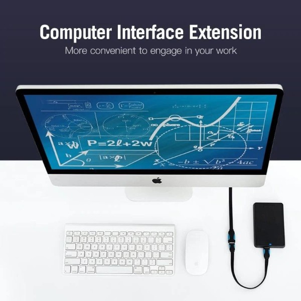 Фото - Кабель USB Type-A - USB Type-A Vention USB 3.0 AM-AF, 1.5м, Flat design, Nickel Plating PVC (VAS-A13-B150)