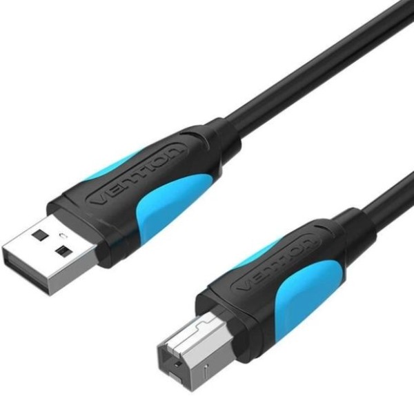 Фото - Кабель USB type A - USB type B Vention USB 2.0 AM-BM, 1.5 м, PVC, black (VAS-A16-B150)