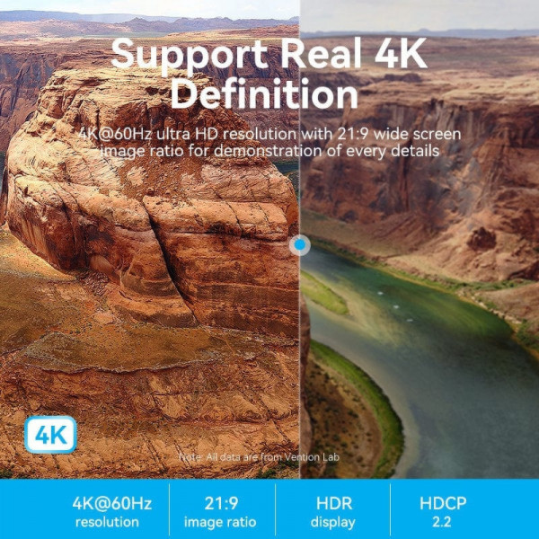 Фото - Кабель HDMI Vention HDMI M - M, 1.5m V2.0 (ALHSG)