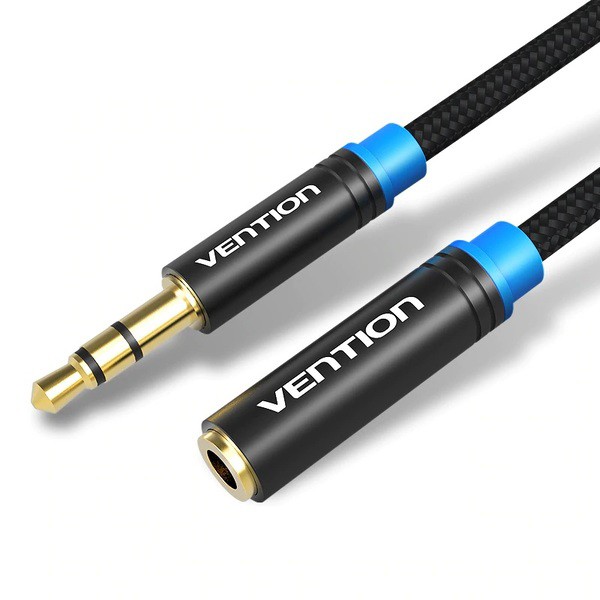 Фото - Кабель 3.5 мм -3.5 мм Vention Audio 3.5 mm M - 3.5 mm F 1 m Black (VAB-B06-B100-M)