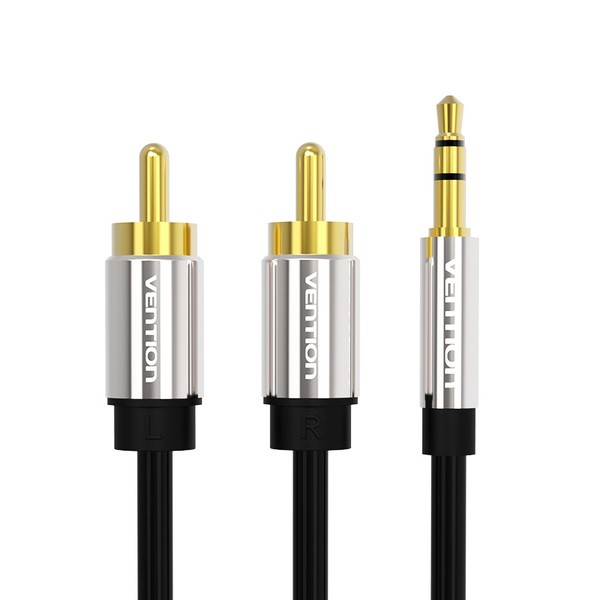 Фото - Кабель 3.5 мм - RCA Vention AUX 3.5 mm M - 2xRCA M 2 m Black (BCFBH)