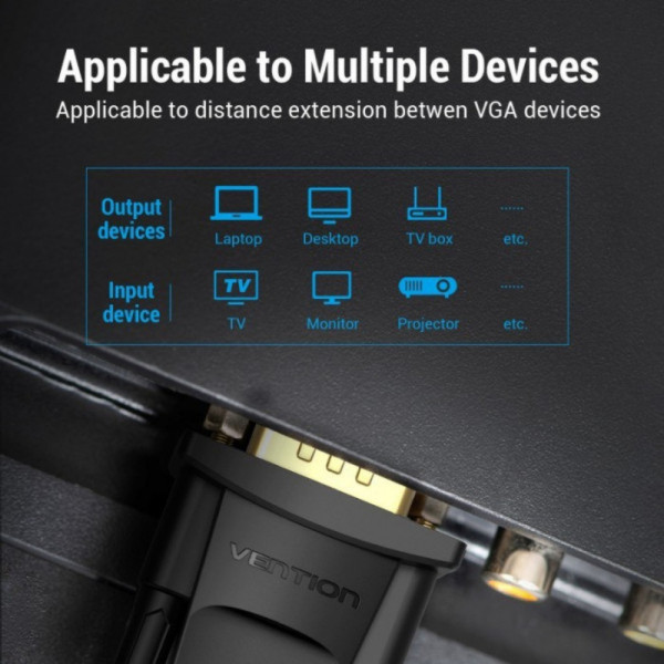 Фото - Кабель Vention VGA 15M-15M F 5m (DAGBJ)