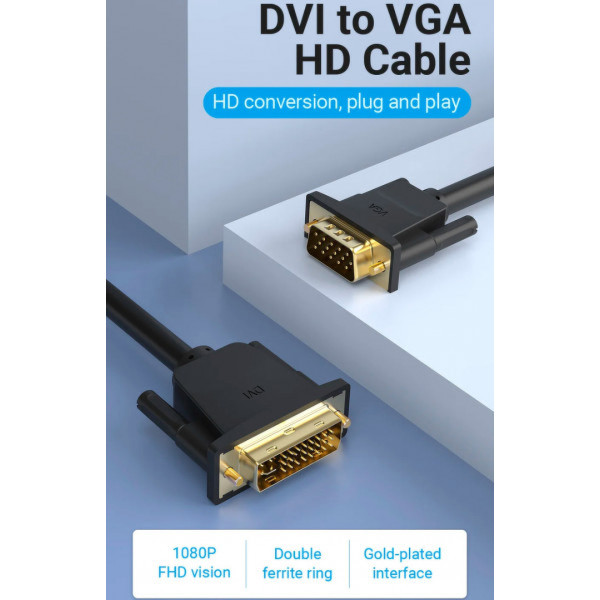 Фото - Кабель Vention DVI (24+5) M - VGA M, 3m (EACBI)