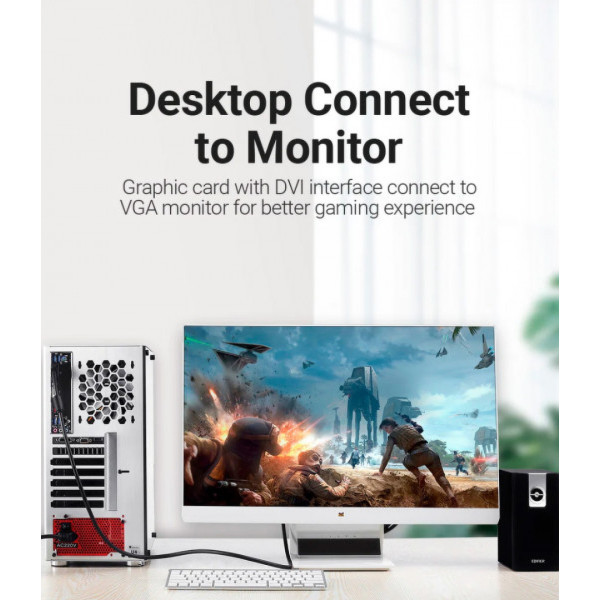 Фото - Кабель Vention DVI (24+5) M - VGA M, 3m (EACBI)