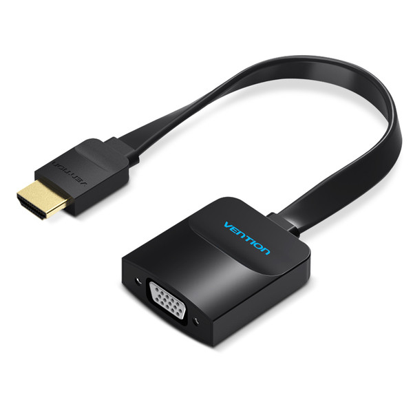 Фото - Перехідник Vention Flat HDMI-VGA, 0.2 m (ACKBB) Фото - Перехідник Vention Flat HDMI-VGA, 0.2 m (ACKBB)