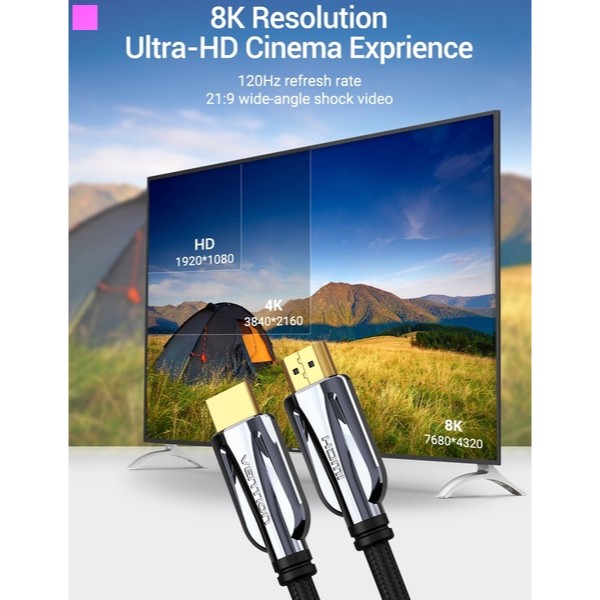 Фото - Кабель HDMI Vention HDMI-HDMI 2 m v2.1 (AALBH)