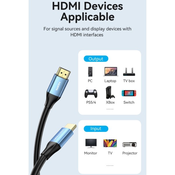 Фото - Кабель HDMI Vention HDMI M - M, 5.0 м, V2.0, 4K 60Гц (ALHSJ)