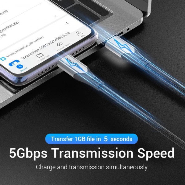 Фото - Кабель Vention USB 3.1 Type-C M-M 0.5m (TAAHD)