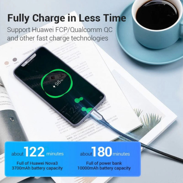 Фото - Кабель Vention USB 3.1 Type-C M-M 0.5m (TAAHD)