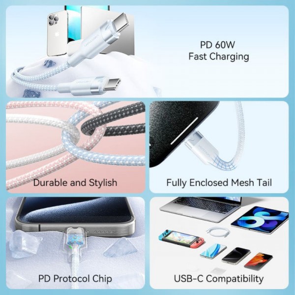 Фото - Кабель Vention USB 2.0 Type-C M-M 1m (TRDWF)