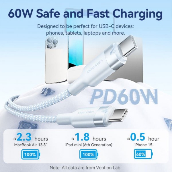 Фото - Кабель Vention USB 2.0 Type-C M-M 1m (TRDWF)