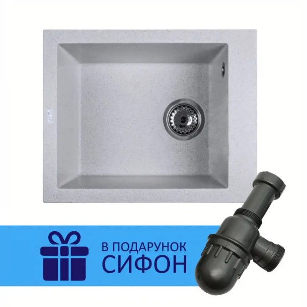 Фото - Мойка кухонная Ventolux AMORE B (GRAY GRANIT) 500x400x200