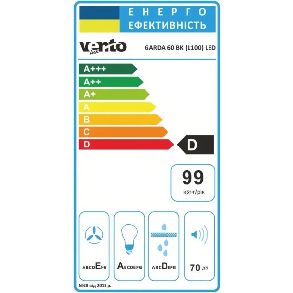 Фото - Вытяжка встраиваемая Ventolux GARDA 60 BK (1100) LED