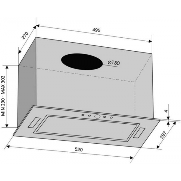 Фото - Вытяжка встраиваемая Ventolux PUNTO 52 BG (1000) TC MS