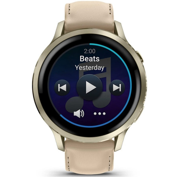 Фото - Смарт-годинник Garmin Venu 4 (41mm), Beige w/ Lunar Gold + Leather (010-03013-03)