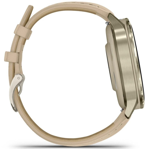 Фото - Смарт-годинник Garmin Venu 4 (41mm), Beige w/ Lunar Gold + Leather (010-03013-03)
