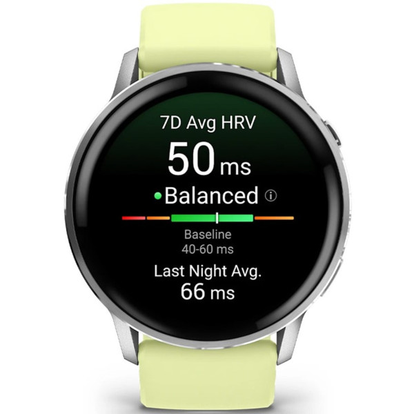 Фото - Смарт-годинник Garmin Venu 4 (45mm), Gray w/ Silver + Citron (010-03014-02)