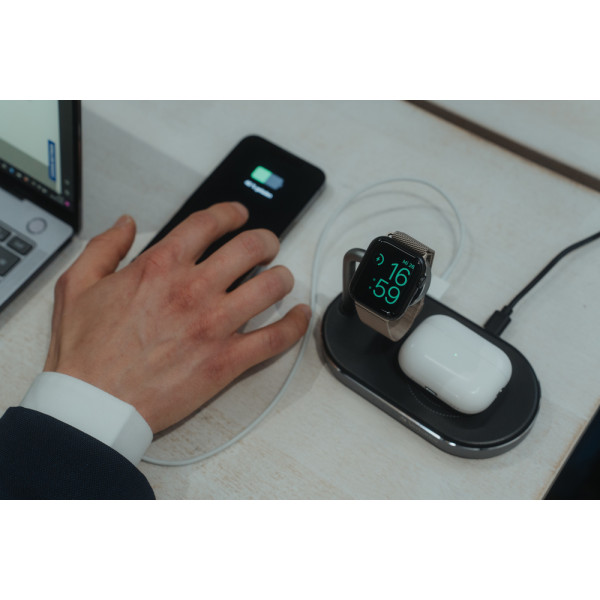 Фото - Бездротовий зарядний пристрій Verbatim 2-в-1 для Apple Watch та  iPhone (49556)