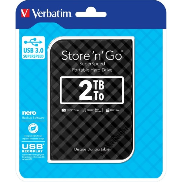 Фото - Жорсткий диск зовнішній Verbatim Store n Go 2.0TB Black (53195)