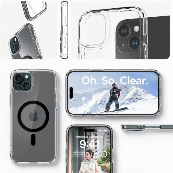 Фото - Чохол для смартфону Spigen for Apple iPhone 15 Plus Ultra Hybrid MagFit, Carbon Fiber (ACS06663)