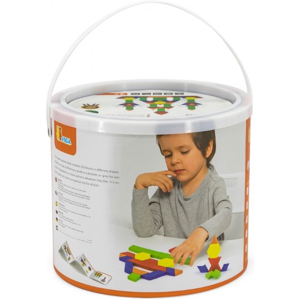 Фото - Дерев'яна мозаїка Viga Toys Дерев'яні картинки 250 ел. (50065)