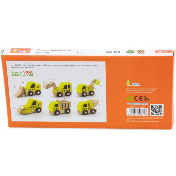 Фото - Наземна спецтехніка Viga Toys Будтехніка 6 шт. (50541)