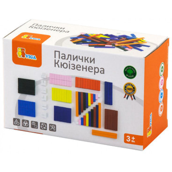 Фото - Настільна гра (3-4 роки) Viga Toys Палички Кюїзенера (51765)