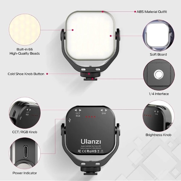 Фото - Студійне світло Ulanzi Vijim VL66 RGB Led Light (UV-L088 VL66 RGB)