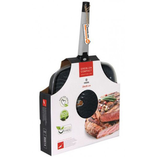 Фото - Сковорода гриль Vinzer Greblon Compact Induction 28x28 см (89514)