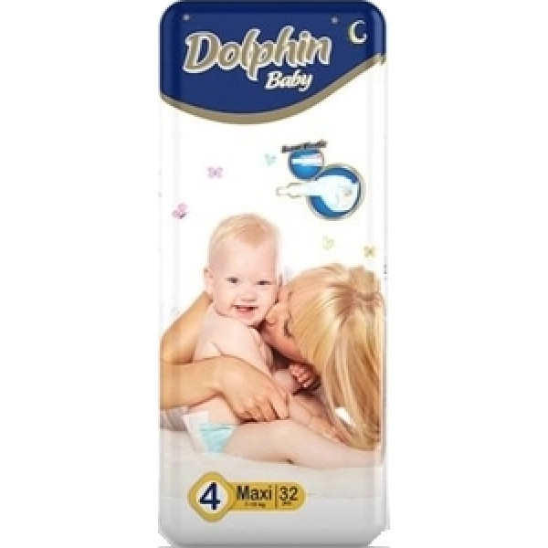 Фото - Одноразовые подгузники Dolphin Maxi Размер 4 (7-18 кг), 32 шт. (3390)
