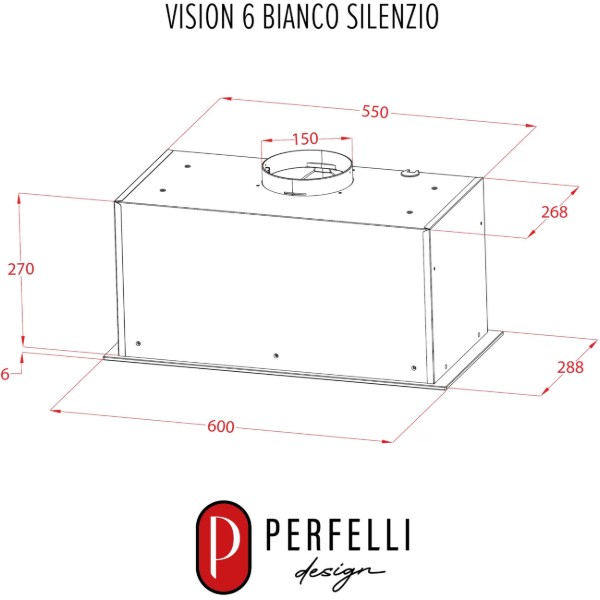 Фото - Вытяжка встраиваемая Perfelli DESIGN VISION 6 BIANCO SILENZIO