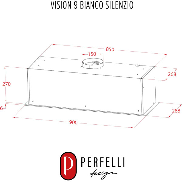 Фото - Вытяжка встраиваемая Perfelli DESIGN VISION 9 BIANCO SILENZIO