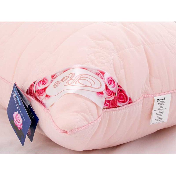 Фото - Подушка стандартна Руно 50х70 з волокна рози (310.52Rose Pink)