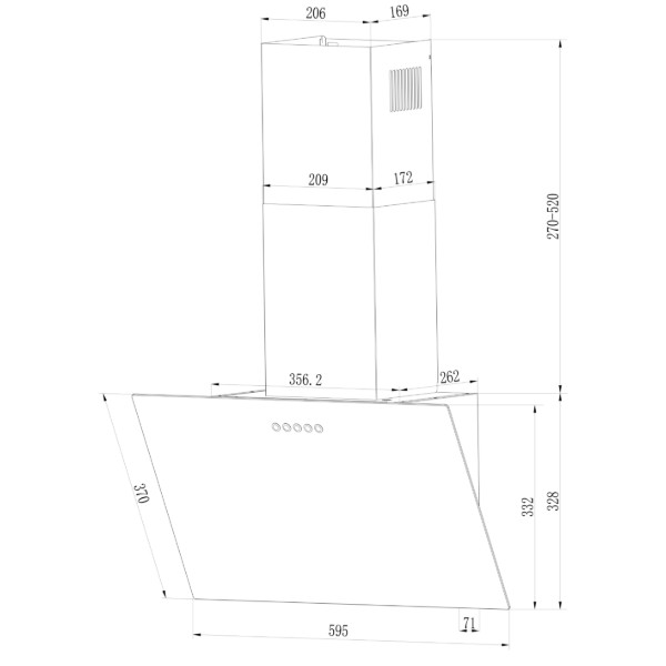 Фото - Витяжка декоративна Interline TEFFI SLIM WH A/60/GL/PB