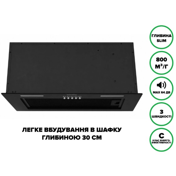 Фото - Вытяжка встраиваемая Interline BASIC Glass BL A/60/PB