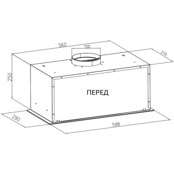 Фото - Вытяжка встраиваемая Interline BASIC Glass BL A/60/PB