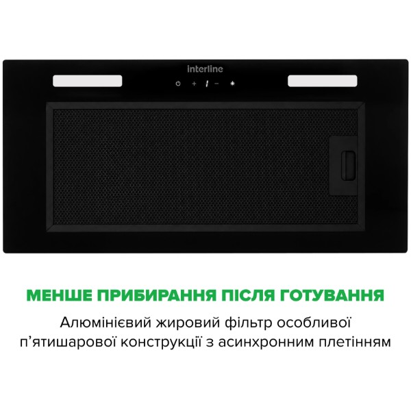 Фото - Витяжка вбудована Interline RIMMY BL A/60/PB