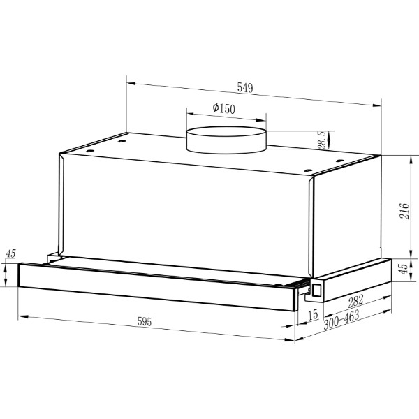 Фото - Витяжка вбудована Interline SLIM PLUS GLASS BL A/60