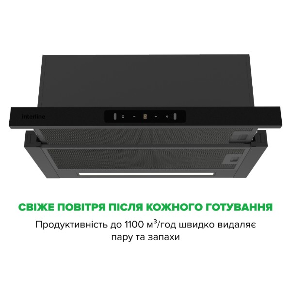 Фото - Вытяжка встраиваемая Interline SLIM ULTRA GLASS BL A/60 Nano Matte