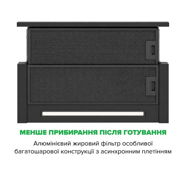 Фото - Вытяжка встраиваемая Interline SLIM ULTRA GLASS BL A/60 Nano Matte